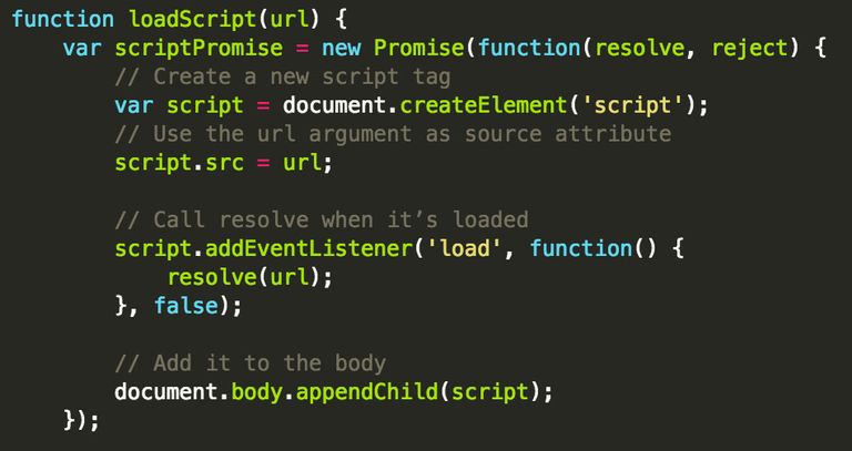 Javascript loader with promises