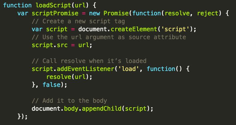 Cargador Javascript con promises