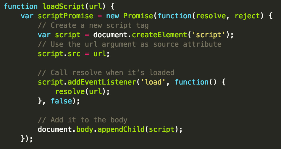 Javascript loader with promises