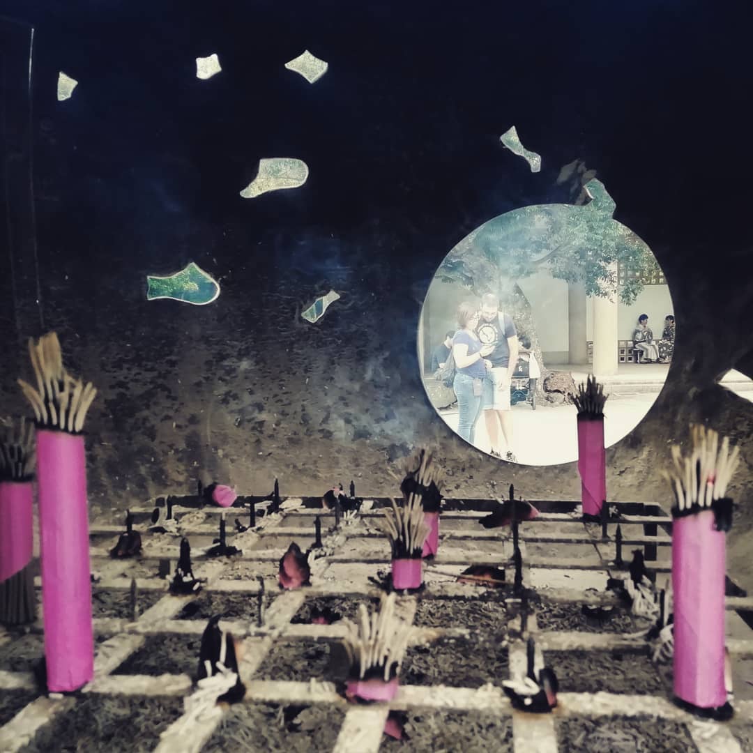 Incense burning in a Buddhist temple