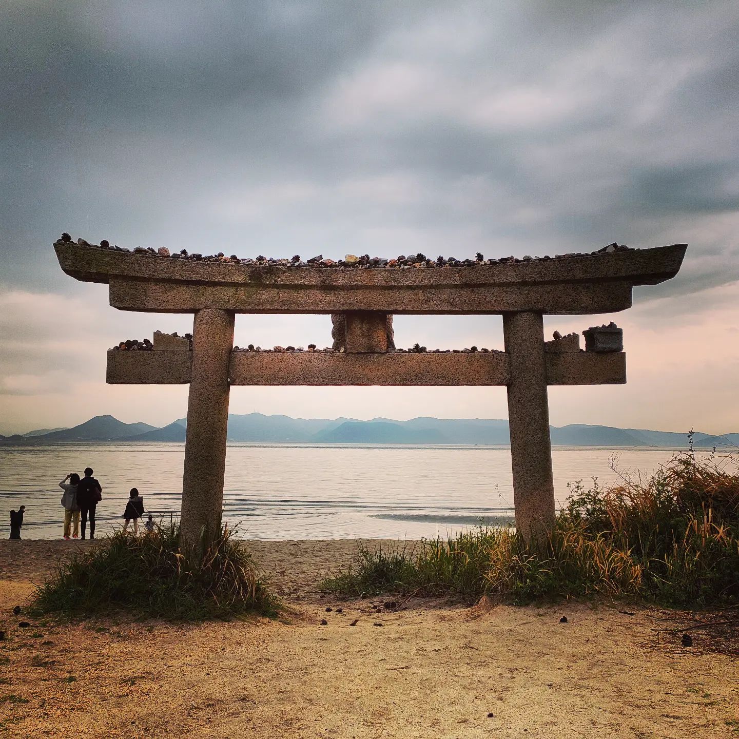 Torii on Naoshima beach near the Benesse art museum
